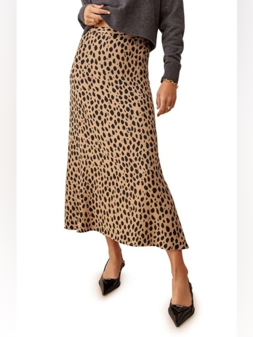 Reformation Bea Midi Skirt in Bobcat Size 12